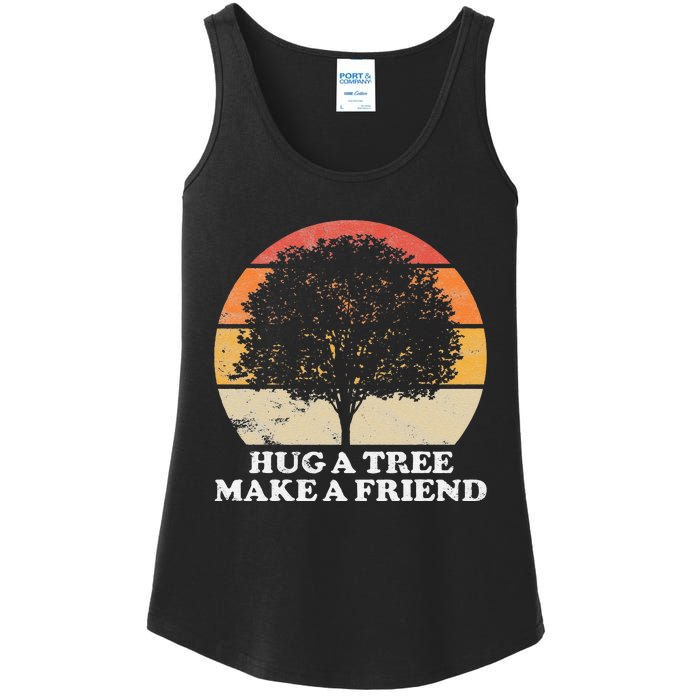 Tree Hugger Retro Environmental Nature Lover Earth Ladies Essential Tank