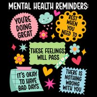 Tal Health Reminders Tal Health Awareness Month Gift Flat Bill Trucker Hat
