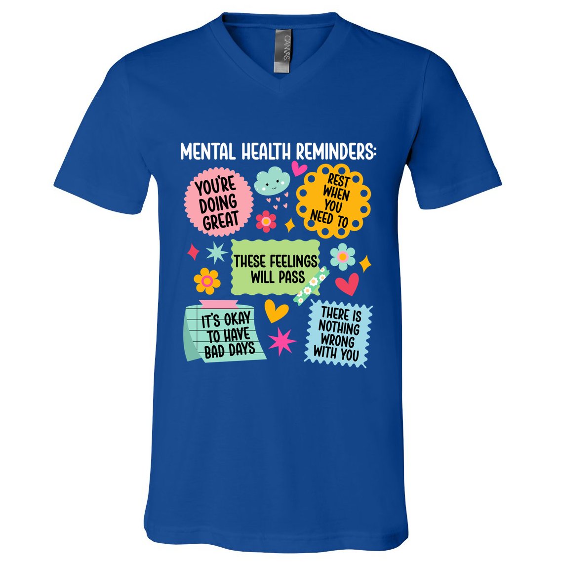 Tal Health Reminders Tal Health Awareness Month Gift V-Neck T-Shirt