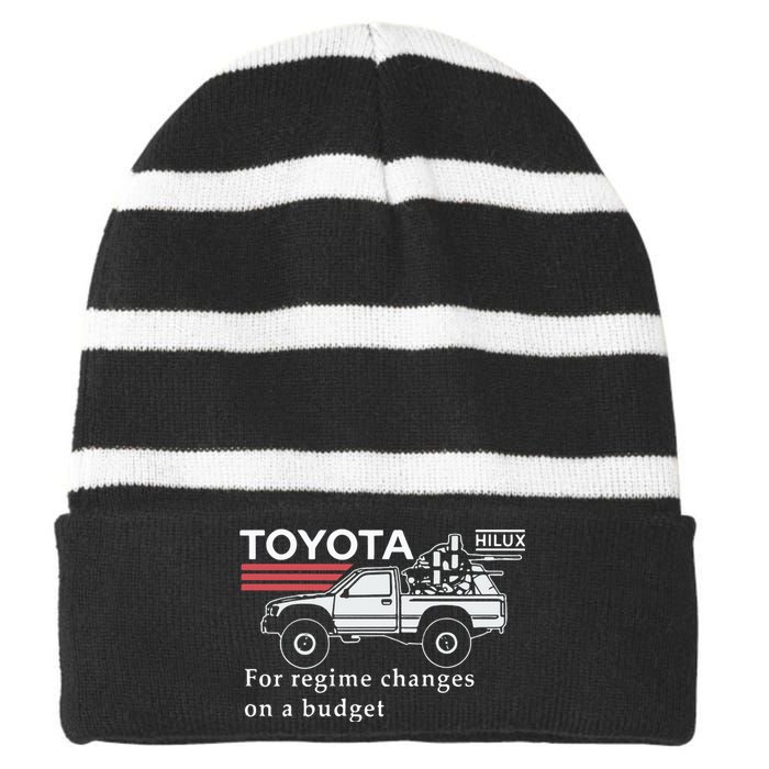 Toyotathon Hiluxfor Regime Changes On A Budget Striped Beanie with Solid Band