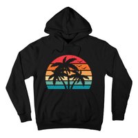 Tropical Hawaiian Retro Palm Tree Sunset Hawaii Beach Hoodie