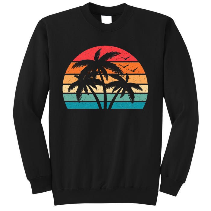 Tropical Hawaiian Retro Palm Tree Sunset Hawaii Beach Sweatshirt