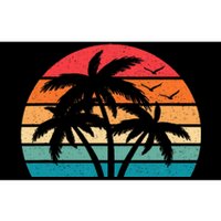 Tropical Hawaiian Retro Palm Tree Sunset Hawaii Beach Bumper Sticker