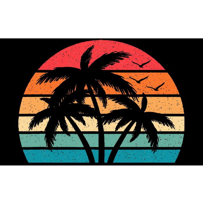 Tropical Hawaiian Retro Palm Tree Sunset Hawaii Beach Bumper Sticker