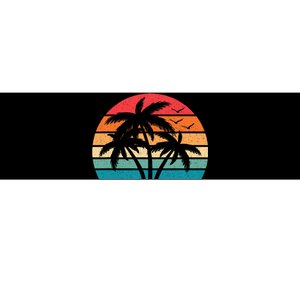 Tropical Hawaiian Retro Palm Tree Sunset Hawaii Beach Bumper Sticker