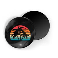 Tropical Hawaiian Retro Palm Tree Sunset Hawaii Beach Magnet