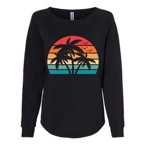 Tropical Hawaiian Retro Palm Tree Sunset Hawaii Beach Womens California Wash Sweatshirt