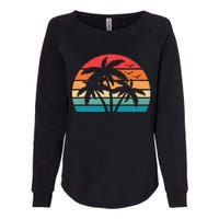 Tropical Hawaiian Retro Palm Tree Sunset Hawaii Beach Womens California Wash Sweatshirt