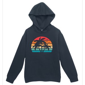 Tropical Hawaiian Retro Palm Tree Sunset Hawaii Beach Urban Pullover Hoodie