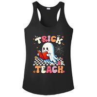 Teacher Halloween Retro Trick Or Teach Floral Ghost Ladies PosiCharge Competitor Racerback Tank