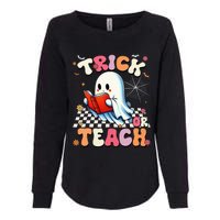 Teacher Halloween Retro Trick Or Teach Floral Ghost Womens California Wash Sweatshirt