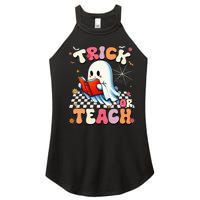 Teacher Halloween Retro Trick Or Teach Floral Ghost Women's Perfect Tri Rocker Tank