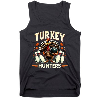 Turkey Hunters Retro Thanksgiving Bowling Lovers Tank Top