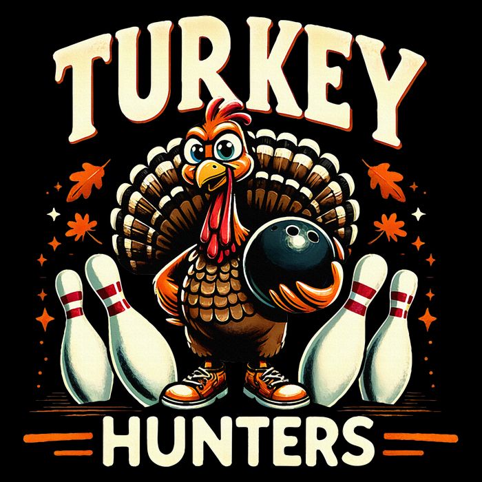 Turkey Hunters Retro Thanksgiving Bowling Lovers Short Acrylic Beanie