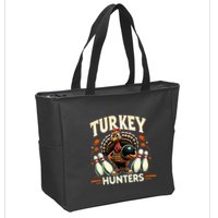 Turkey Hunters Retro Thanksgiving Bowling Lovers Zip Tote Bag
