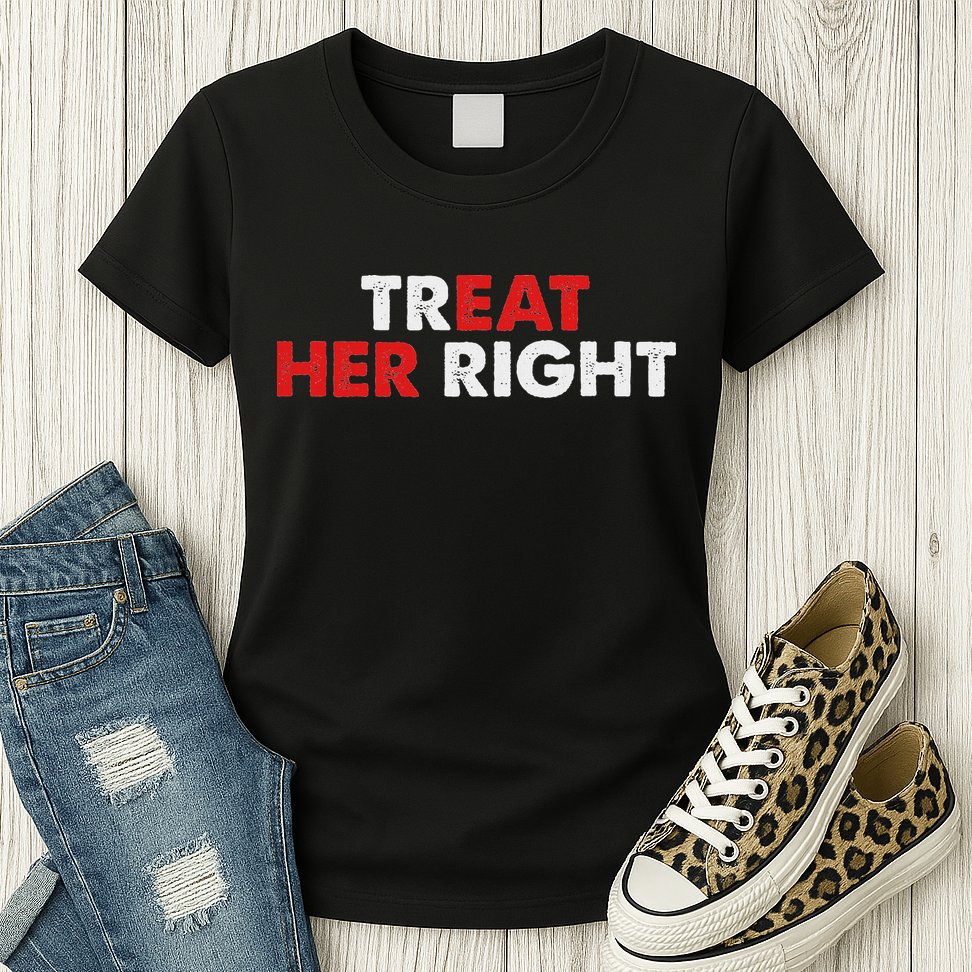 Treat Her Right Funny Eat Her Right Womens T-Shirt
