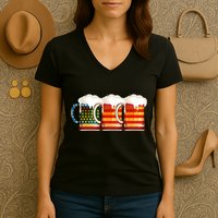Three American Beer Women's V-Neck T-Shirt