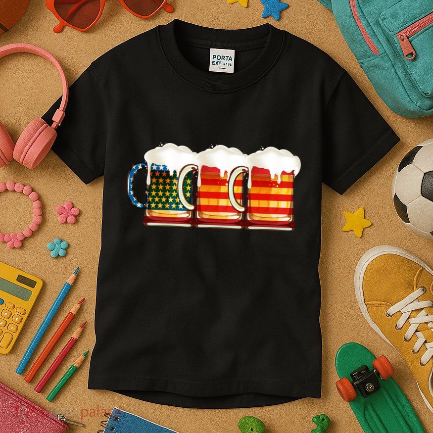 Three American Beer Kids T-Shirt