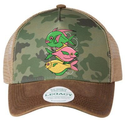 Three Colorful Fishes Legacy Tie Dye Trucker Hat