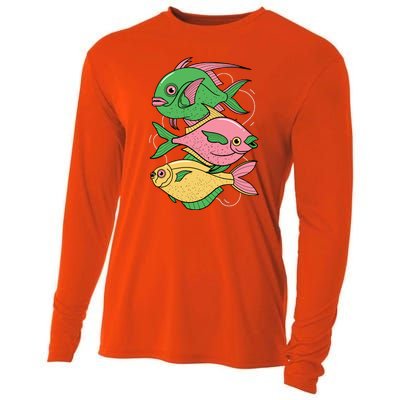 Three Colorful Fishes Cooling Performance Long Sleeve Crew