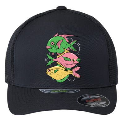 Three Colorful Fishes Flexfit Unipanel Trucker Cap