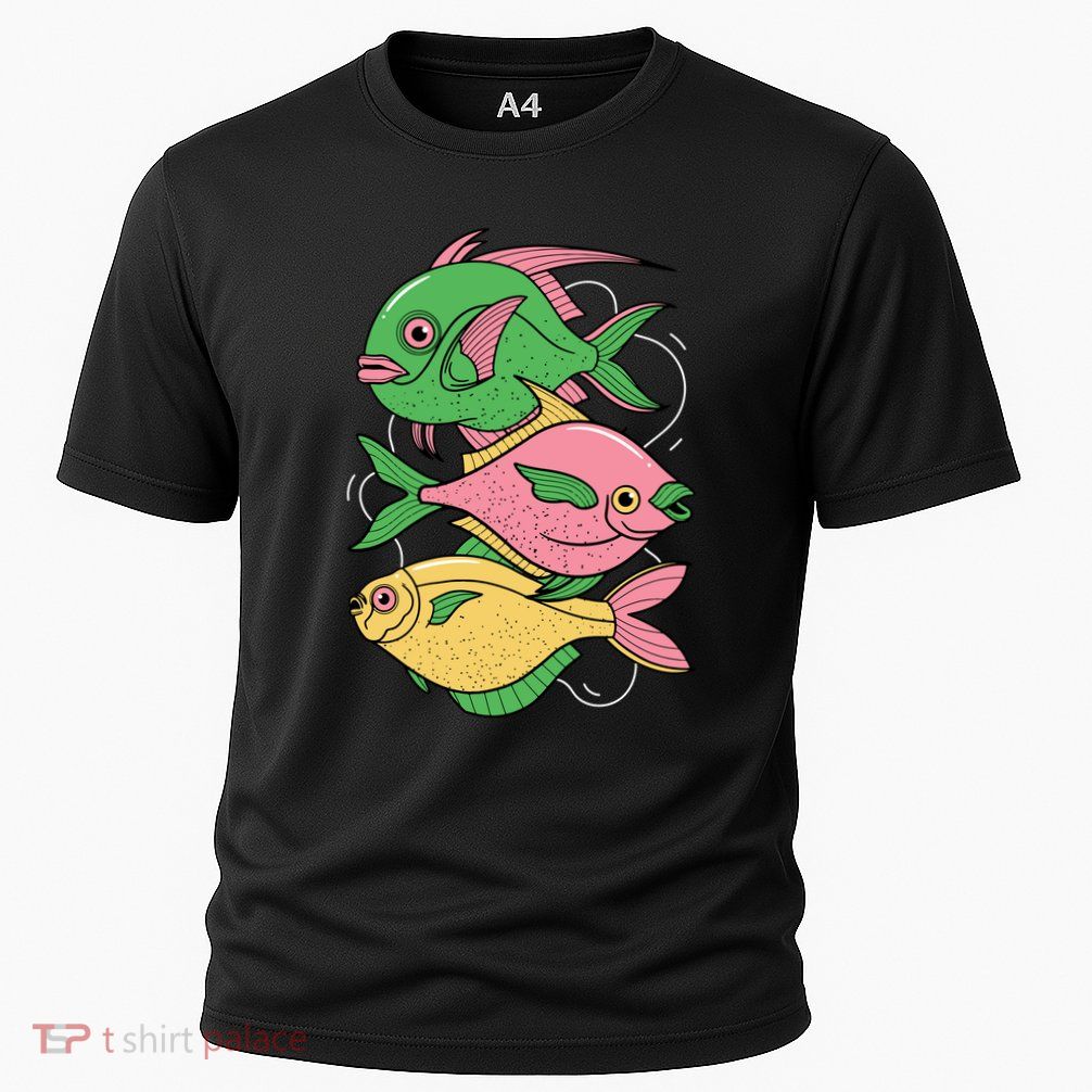 Three Colorful Fishes Performance Shirt