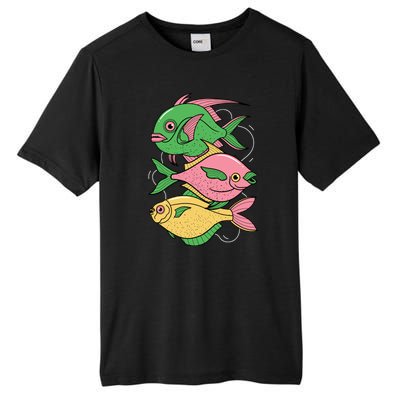 Three Colorful Fishes Tall Fusion ChromaSoft Performance T-Shirt