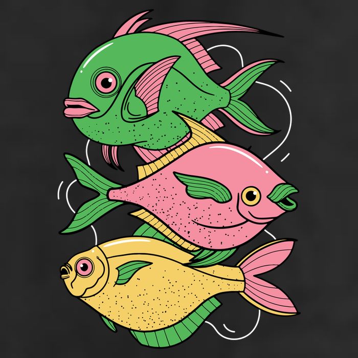 Three Colorful Fishes Beanie