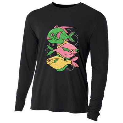 Three Colorful Fishes Cooling Performance Long Sleeve Crew