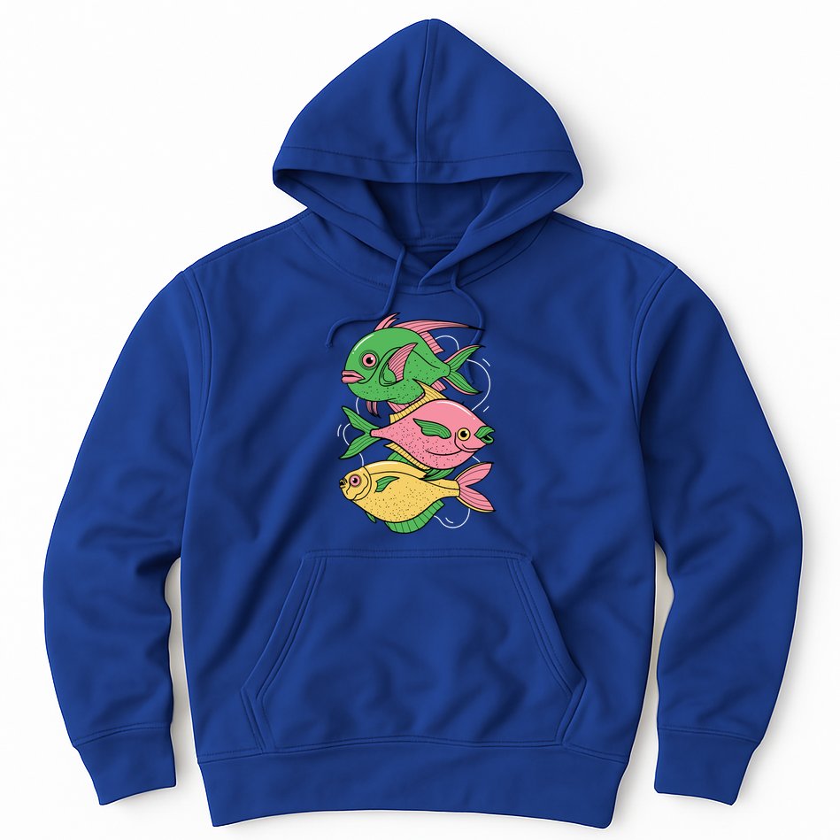 Three Colorful Fishes Hoodie