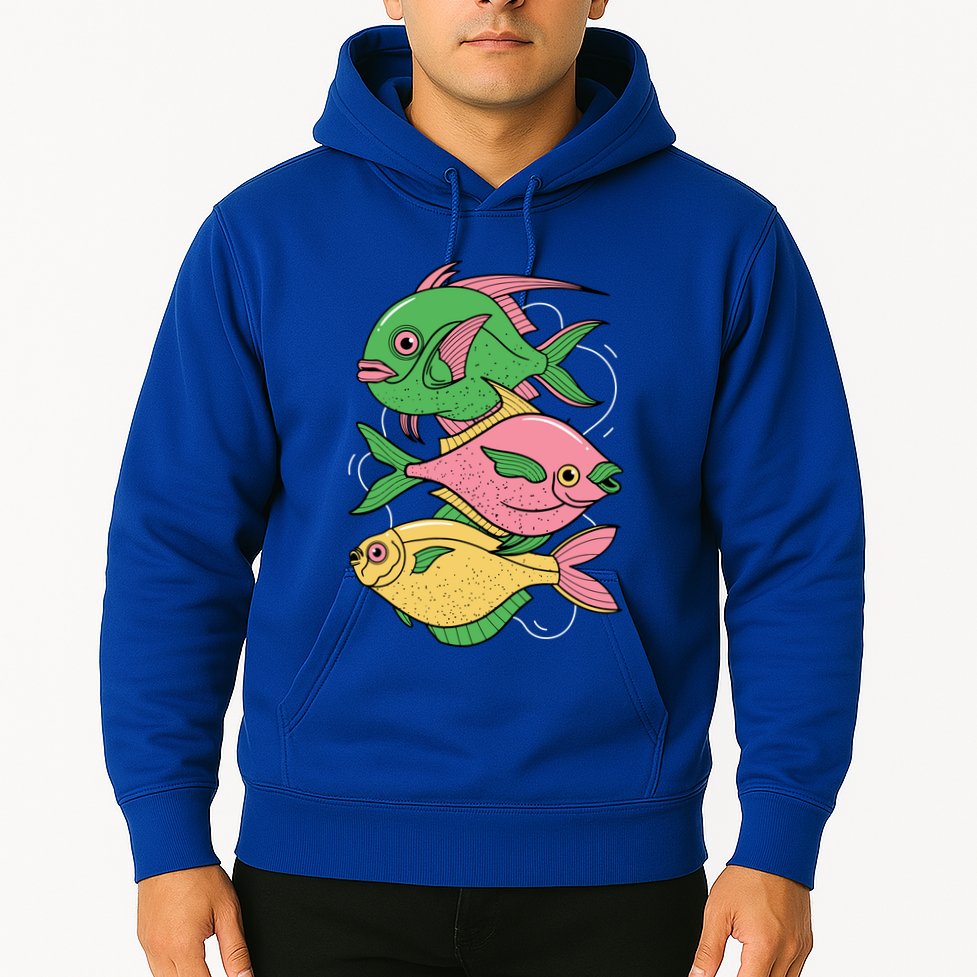 Three Colorful Fishes Hoodie