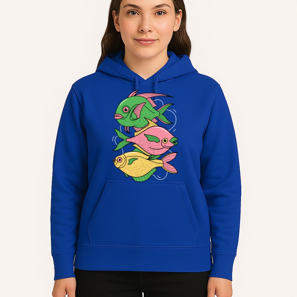 Three Colorful Fishes Hoodie
