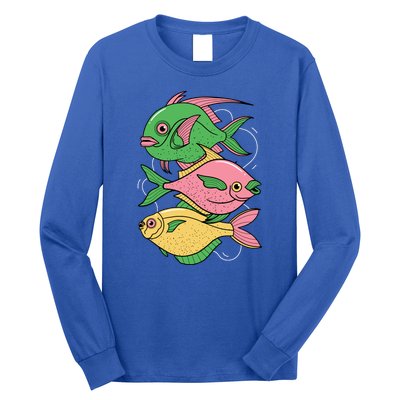 Three Colorful Fishes Long Sleeve Shirt