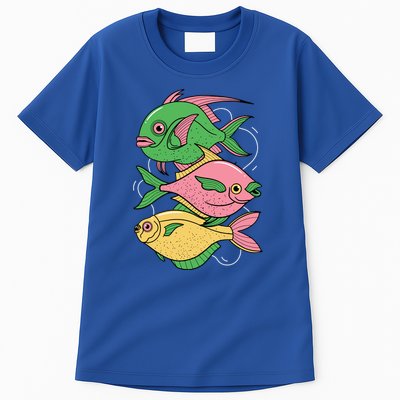 Three Colorful Fishes Tall T-Shirt