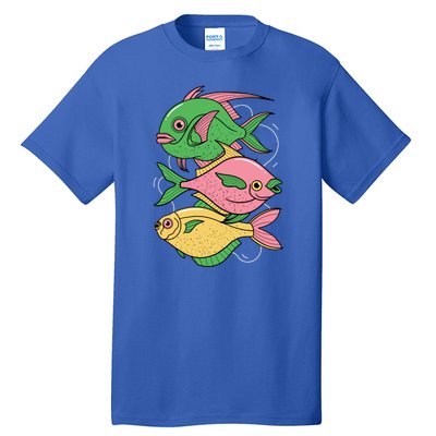 Three Colorful Fishes Tall T-Shirt