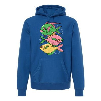 Three Colorful Fishes Premium Hoodie