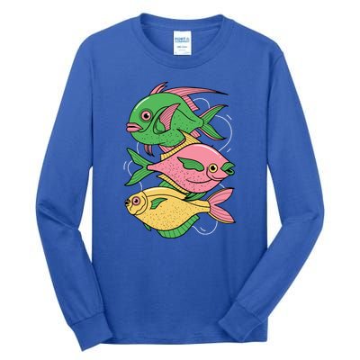 Three Colorful Fishes Tall Long Sleeve T-Shirt