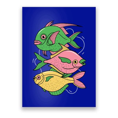 Three Colorful Fishes Poster