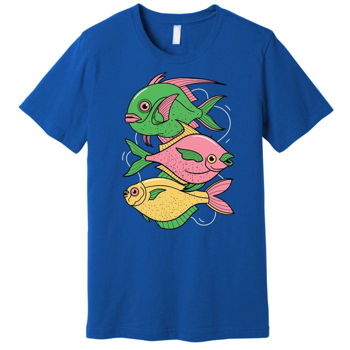 Three Colorful Fishes Premium T-Shirt