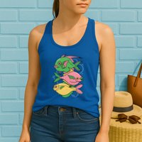 Three Colorful Fishes Womens Tank Top