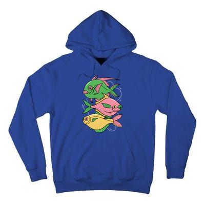 Three Colorful Fishes Tall Hoodie