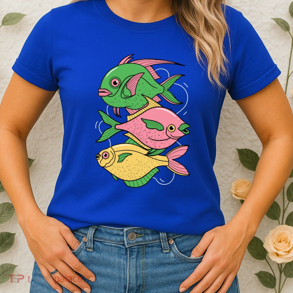 Three Colorful Fishes Womens T-Shirt
