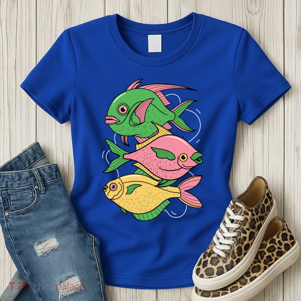 Three Colorful Fishes Womens T-Shirt