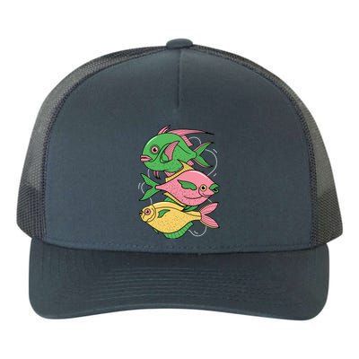 Three Colorful Fishes Yupoong Adult 5-Panel Trucker Hat