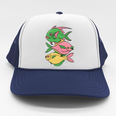 Three Colorful Fishes Trucker Hat