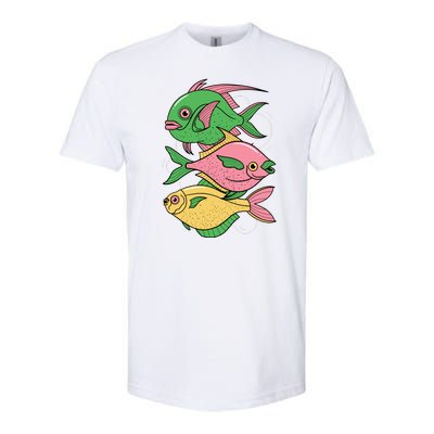 Three Colorful Fishes Softstyle® CVC T-Shirt