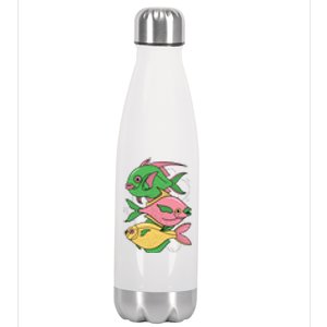 Three Colorful Fishes Stainless Steel Insulated Water Bottle