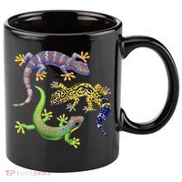 Three Geckos 11oz C Handle Ceramic Mug