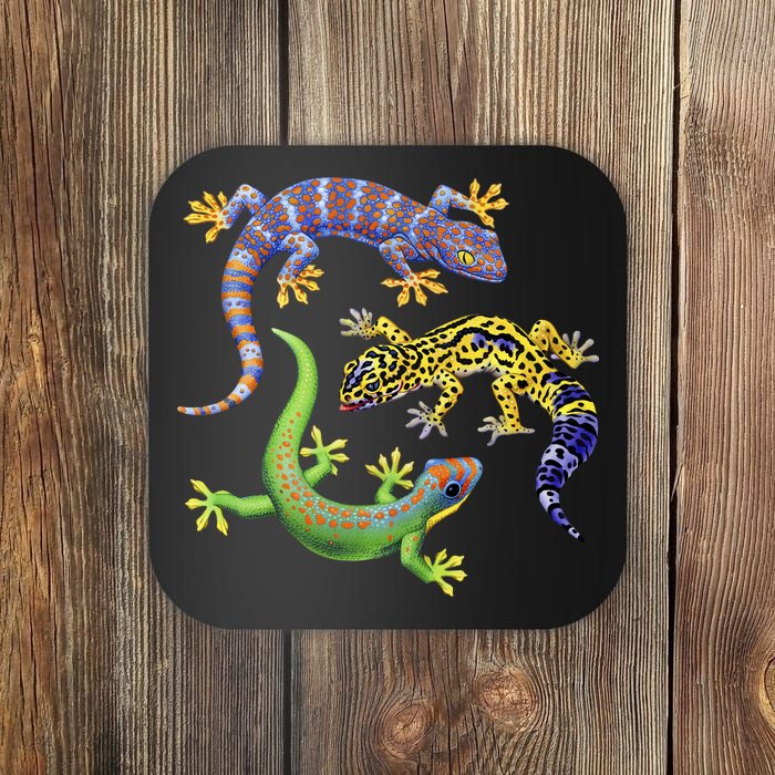 Three Geckos Coaster