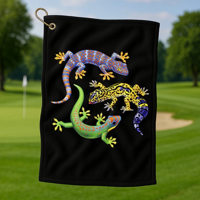 Three Geckos Golf Towel